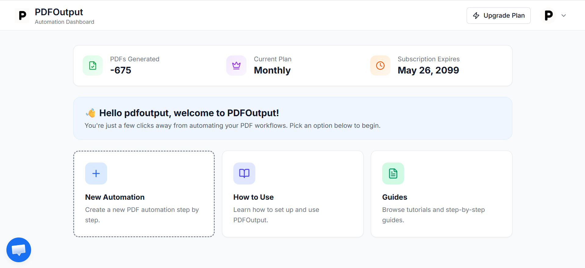 Signin to PDFOutput